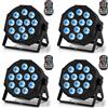 Does not apply 4PCS RGBW Par LED Ricaricabile Batteria, 12 LED Illuminazione Palco 24W Luci Da