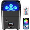 Does not apply 6 * 18W Luce Par a Batteria LED, Ricaricabile Luci per Feste in Discoteca RGBWA+