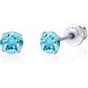 Limerencia G23 Orecchini in Titanio con Diamante e Retro a Vite - Anallergici per Orecchie Sensibili con Zirconcia