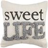 Mud Pie, Sweet Life, mini cuscino con gancio da fattoria, 20,3 x 20,3 cm