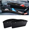 CGEAMDY 2 Pezzi Organizer Per Seggiolino Auto, Sinistra e Destra Car Seat Gap Storage Organizer, Car Seat Gap Filler, Tasche a Fessura della Fessura del Sedile, Accessorio Contenitore(Nero)