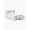 Westwing Collection Letto imbottito in teddy bouclé con contenitore Tayla - Blu