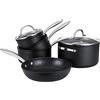 Prestige Set di pentole antigraffio in alluminio, 5 pezzi, colore: nero