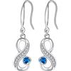Arrebol Orecchini Infinito Donna Argento Sterling 925 Azzurro Cuore Zirconia Pendenti Simbolo Infinity Amore con Scatola di Gioielli Regalo