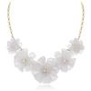 EVER FAITH Collana con colletto di fiori, collane di fiori estivi per donne e ragazze Bianco