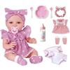 BABESIDE Set Bambola con Accessori- Bambola Neonato per Bambina da 30 cm con 2 Abiti e Set di Gioco per Alimentazione, Giocattolo Regalo per Bambine di 3-8 Anni