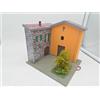 DR1 Palazzina angolo TIPO MEDIOVALE e chiesa per fondale illuminata HO 1:87