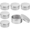 BENECREAT 6 Pack 200ml Lattina di Alluminio Scatola Rotonda in Alluminio con Tappo a Vite Contenitori in Metallo - Ideale per Conservare Spezie, Dolci, Tè o Pillole (Platino)