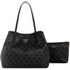 GUESS borsa shopper Victtoria 2 in 1 Tote Coal Logo grigio scuro
