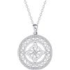 Hifeeled Nodo Celtico Collana Donna Argento 925 Ciondolo Rotondo Con Zirconia Cubica Regolabile |45cm+5| Catene Anallergica, Gioielli Donna Regalo Originale