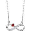 Arrebol Collana Infinito Donna Argento Sterling 925 Pendenti Simbolo Infinity con Rosso Cuore Zirconia Catene Regolabile |45cm+5|,Gioielli Donna Regalo Originale per Moglie Madri Figlia