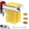 FOHERE Accessorio Pasta 3-in-1 per Planetaria KitchenAid, Sfogliatrice in Acciaio Inossidabile con Lasagne, Fettuccine e Tagliolini, 8 Regolazioni