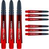 WINMAU Asta del dardo - Vecta Policarbonato Steli di Freccette - 1 Set per Confezione (3 Freccette Aste in Totale) - Accessori Professionali per Freccette - Rosso & Nero Blade360 Aste Medie