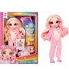 Rainbow High Junior High PJ Party - Bella (rosa) - Bambola snodata da 22 cm con morbida tutina, pantofole e accessori da gioco - Età 4-12