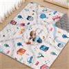 COMOMY Tappeto Gioco Bambini 180x200x2,5 cm, Pieghevole e Lavabile - Tappetone Neonato Morbido ispessita con Fondo Antiscivolo per Gattonamento, per Box, Grigio-Bianco
