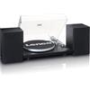 Lenco LS-500 Giradischi Hi-Fi con Bluetooth - Con altoparlanti esterni 2 x 30 W RMS - Trasmissione a cinghia - Auto stop - Preamplificatore - Mobile in MDF - Nero