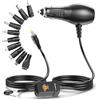 Basicvolt 34W Alimentatore Trasformatore Presa Accendisigari USB 5V 2A Caricabatterie Caricatore Auto con Connettori DC 5.5 x 2.5 mm Mini Micro USB C 3V 4.5V 5V 6V 7.5V 9V 12V 2A per Lettore DVD GPS