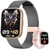 SLOKSFil Smartwatch Donna, 1.75 TFT Fitness Orologio, con Chiamate Bluetooth 24H Frequenza Cardiaca SpO2 Sonno 120+ Modalità Sport Fisiologia Femminile IP68 Contapassi (Noir Or)