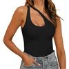 FFWTPY Body Donna senza Maniche Monospalla Asimmetrico Bodysuit Contenitivo Modellante Outfit Estivi Bodysuit Elegante versatile Top Aderente