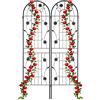 Relaxdays Grigliati per Rampicanti, Set da 2, HxL 180 x 50 cm, Supporti in Metallo per Piante, Tralicci a Incastro, Nero