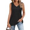 Zeagoo Canotta da Donna Senza Maniche Capo Basic Casual Canotta con Scollo a V Elegante Plissettata Maglietta Tops Bianco S