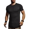 Leif Nelson LN8311 - Maglietta estiva a maniche corte da uomo, girocollo, slim fit, in cotone, colore: bianco, nero, bianco, S
