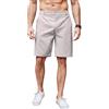 COOFANDY Pantaloncini da Uomo Pantaloni Corti Estivi Pantaloni in Lino Pantaloncini da Spiaggia con Tasche Bermuda Shorts vestibilità Dritta Grigio Chiaro M