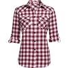 Zeagoo Donna Camicia Quadri Maniche Lunghe Bluse Oversize Comoda Bottoni Camicetta Stile di Boyfriend Tops per Primavera Autunno Inverno Shirts Rosso XL