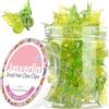 JASVERLIN Mini fermagli per capelli a farfalla da donna, Y2K anni '90, accessori per capelli sottili e sottili, graziose piccole mollette antiscivolo, colore giallo verde sfumato, 50 pezzi (lime glow)