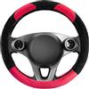 Coprivolante Con Stampa Leopardata Rosa Simpatico Coprivolante Con Ghepardo Rosso Per Donna, Universale Per La Maggior Parte Delle Auto - Decorazioni Per Accessori Auto Da 15 Pollici