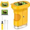 GlobalCrown Microscopio digitale tascabile,Microscopio bambini portatile 200x con schermo da 2,4 pollici,giocattolo per l'apprendimento scientifico per 3, 4, 5, 6, 7, 8, 9,10,11 anni ragazzi,ragazze