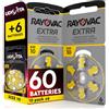 Udivita 60 Batterie per Apparecchi Acustici Rayovac Misura Extra 10 Sound Fusion Technology - 10 Blister da 6 Pile
