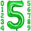 OFFCUP Palloncini Compleanno Verde 101 CM, Palloncino Numero 5, Foil Palloncini Numeri, Giganti Palloncini Numeri, Decorazioni Festa Compleanno, Gonfiabili Pallone per Anniversario