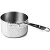 PENTOLE AGNELLI Aluinox 3ply casseruola alta 1 manico inox martellato cm 16x11,4h
