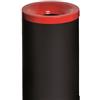 Adatto-M T770017 Gettacarte antifuoco corpo metallo nero coperchio Rosso 50 litri