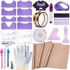 QUKLOGEN Set di 68 Pezzi Fogli di Teflon per Maglietta,12 Guida del Righello Della Maglietta T-Shirt 3 Fogli di Teflon per Pressa a Caldo 2 Nastro Resistente al Calore per Accessori da Cucito Sublimazione