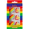 Decora 0500528 Confezione da 6 Cuori Rainbow In Zucchero