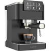 KLARSTEIN SteelPresso Touch - Macchina da caffè Espresso, 20 Bar, 1350W, Montalatte Integrato, Display Touch, Serbatoio: 1,5L, Acciaio Inox-Nero, Macchina per Espresso da 20 Bar