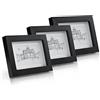 Classic by Casa Chic Casa Chic, cornice portafoto in legno, 10 x 15 cm, cornice, confezione da 3, con parte anteriore in vetro e supporti, larghezza 2 cm, stile rustico, colore: marrone rustico, Legno, Black, 6x4" - 3 Pack