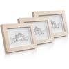 Classic by Casa Chic - Cornice 10x15 cm - Pacco da 3 Cornici - Pino Naturale - con Passepartout per Foto - Vetro Anteriore - Legno