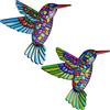 OFFCUP Decorazione Artistica da Parete in Metallo Colibrì, 2Pcs Ferro Battuto Uccello, Arte del Colibrì per Casa Giardino Portico