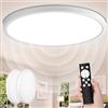 VivaLet 2 Pack LED Plafoniera con Sensore di Movimento 28W 2800LM, 3000K-6000K Lampada da Soffitto Dimmerabile Piatta con Telecomando, Sensore Crepuscolare per Bagno, Cantina, Scale, Garage IP54 30cm