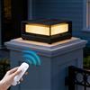 HMAKGG Lampione Solare da Esterno con Telecomando, Alluminio, IP65, Nero | LED Lampada Solare per Pilastro, 3 Colori, 2 Livelli, 5400 mAh, 10-12 Ore, Lampioni Per Colonna, Cancello, Patio