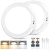 Demkia 2 Confezione di Lampada LED da Soffitto con Rilevatore di Movimento, Lampada da Bagno 6000mAh Ricaricabile con Telecomando 3 Temperature di Colore per Garage, Scala, Corridoio