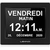 LEMNOI Orologio per Anziani da 8 Pollici,Orologio Digitale da Parete con Giorno e Data con e Ora,Non Abbreviati Automatico Oscuramento,8 Lingue per Perdita di Memoria,Ipovedenti