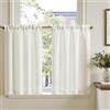 TOPICK Tenda Cucina Tende Corte Piccole Brise Vento, Bianco 90x90 cm 2 Pannelli con Passante per Traversa Per Finestra, Armadio, Mobile Basso, Camera e Copertura Sotto Lavandino
