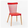 Produce Shop Sedia Design Moderno Legno Polipropilene Ristorante Bar Cucina Praecisura - Rosso