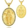 EUDORA Harmony Ball Collana della Vergine Maria Medaglia Miracolosa per Donne Uomini Argento Sterling 925 Placcato in Oro 18K, Medaglia della Beata Madre Vergine Madre Ciondolo Gioielli Regali, 22+2