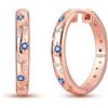 NARMO Orecchini Luna Oro Rosa - Orecchini Rotondi in Argento 925 per le Donne