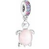 MSPOVOF Tartaruga marina rosa in vetro di Murano Charms S925 ciondolo in argento sterling per bracciali e collane regalo di gioielli per donne